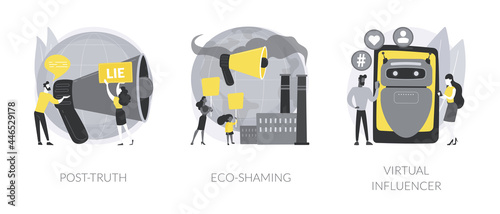 Media influence abstract concept vector illustrations.