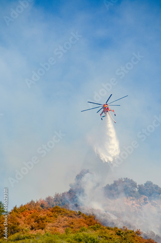 Santa Barbara County Wildfire. Aerial Firefighting