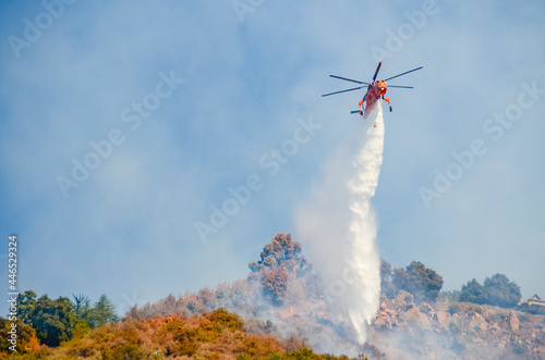 Santa Barbara County Wildfire. Aerial Firefighting photo