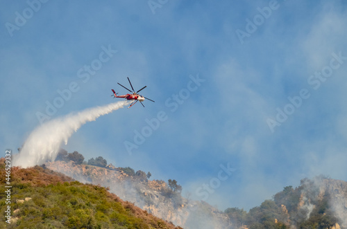 Santa Barbara County Wildfire. Aerial Firefighting