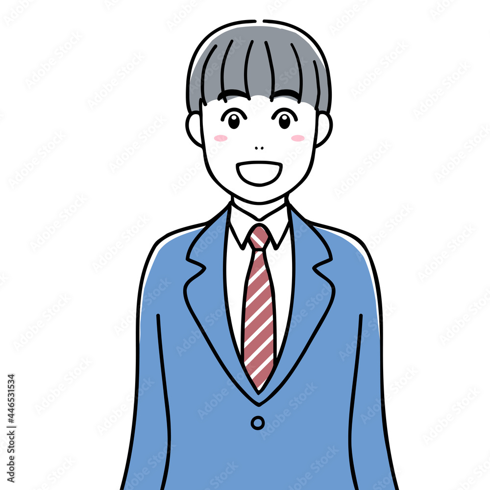 A facial expression of a smiling high school boy A facial expression of a smiling high school boy