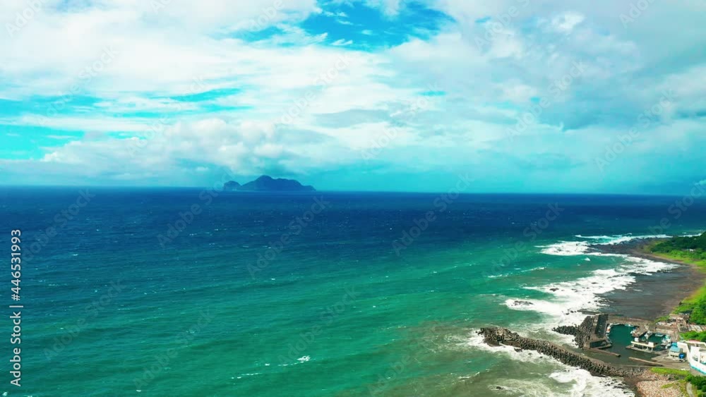 Aerial view coastline and Guishan Island ,Taiwan. Aerial view coastline and Guishan Island ,Taiwan.