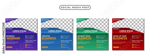 Set of social media stories post template concept design for business webinar  marketing webinar  online class program  etc