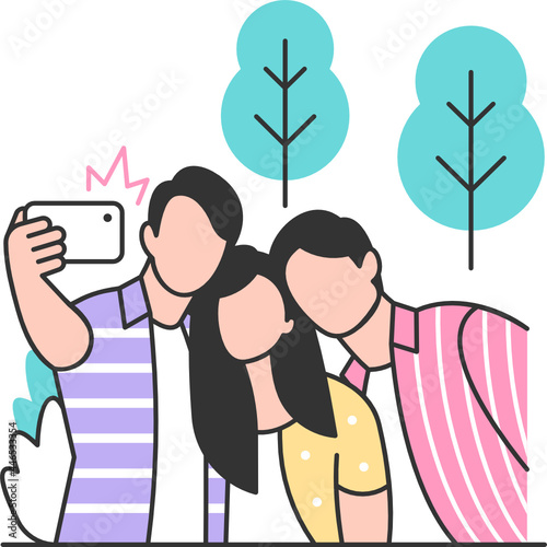 friends taking selfie