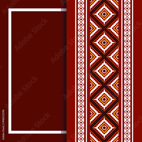 Geometric ethnic oriental seamless pattern traditional Design for background,carpet,wallpaper.clothing,wrapping,Batik fabric,Vector illustration.embroidery style - Sadu, sadou, sadow or sado