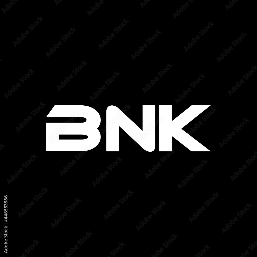BNK letter logo design with black background in illustrator, vector logo modern alphabet font overlap style. calligraphy designs for logo, Poster, Invitation, etc.