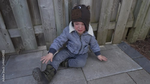 Toddler boy having a temper tantrum.