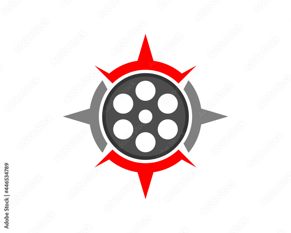 Roll film inside the compass logo Roll film inside the compass logo