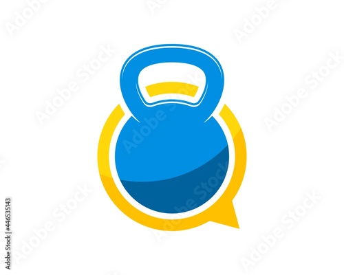 Simple bubble chat with gym kettle bell inside