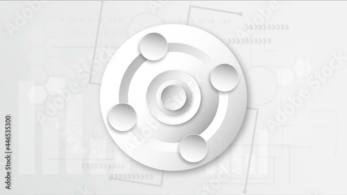 Motion infographic on technology background for intro, business presentation, template, data information and timeline. This clip was designed in 30fps.