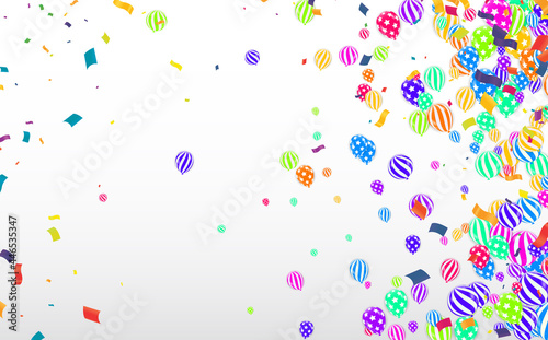 Festive background with colorful balloons and flags Vector