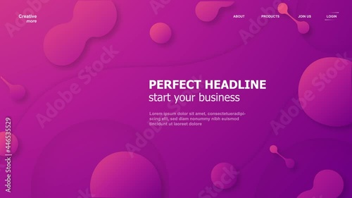 Modern abstract background in liquid and fluid style. Trend design of the world. 3D intro template for web banner, business presentation. This motion graphic was designed in 4K 30fps.