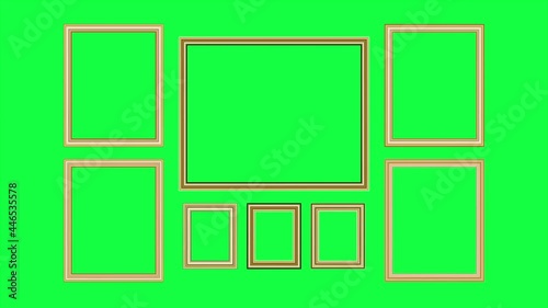 Frame border in any compositions.These objects was isolated on green screen.