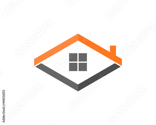Free Download House with square line logo - GFXLoad