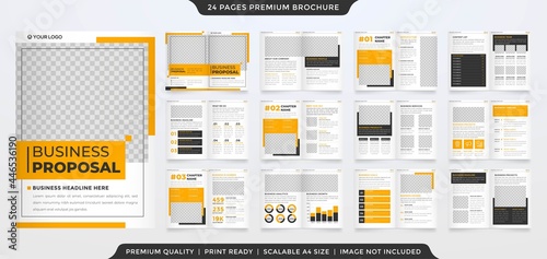 business a4 bifold brochure template with modern and minimalist style