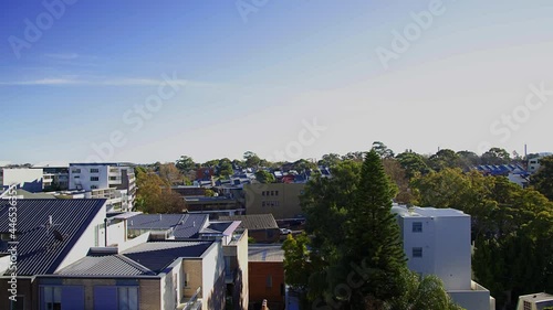 Hyper Lapse of Suburban Sydney Skyline viewed from Camperdown NSW Australia  photo