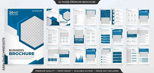 business a4 bifold brochure template with modern and minimalist style