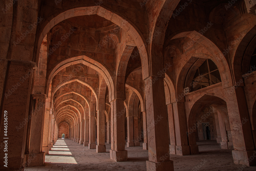 Beautiful arches of Jami masjid, Mandu, Madhya Pradesh, India, Asia.