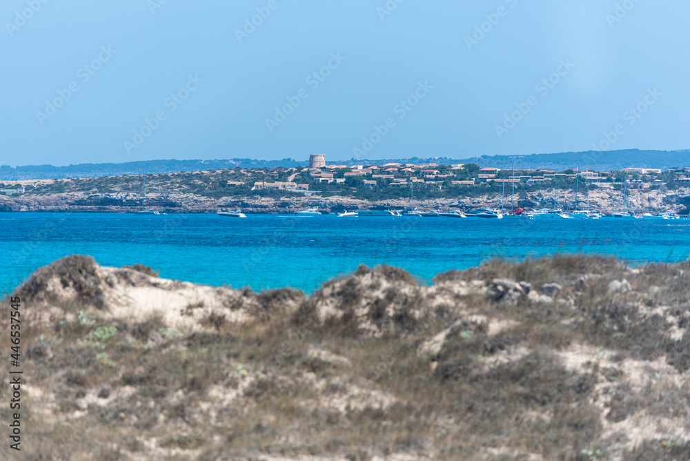 Levante beach in Formentera, Spain in summer 2021 Levante beach in Formentera, Spain in summer 2021