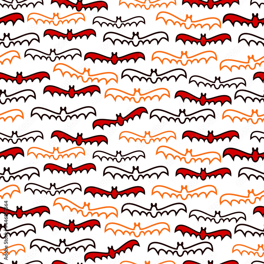 Graphic Halloween Bats on White Frame