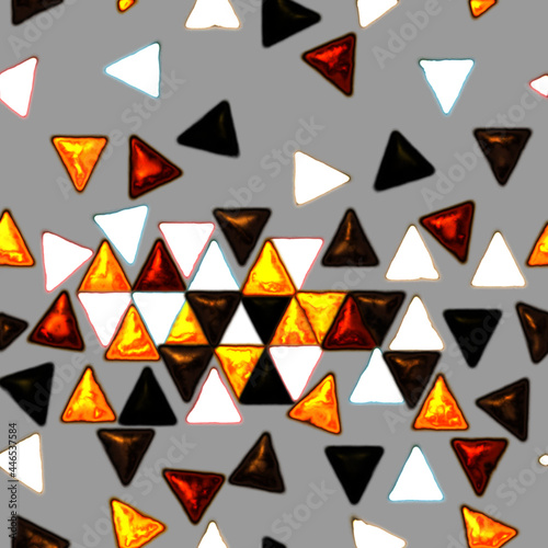 Metallic Triangle Scatter on Grey