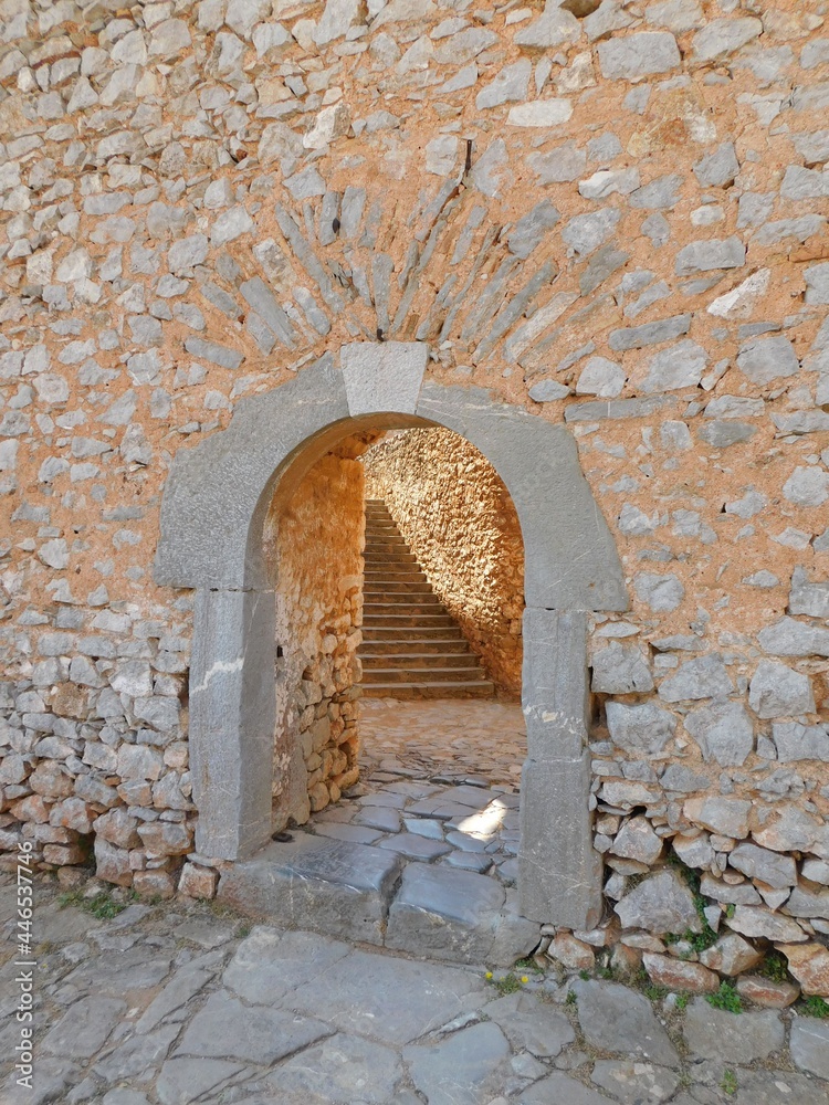 Internal doors in the Palamidi fortress at Nafplio, Greece