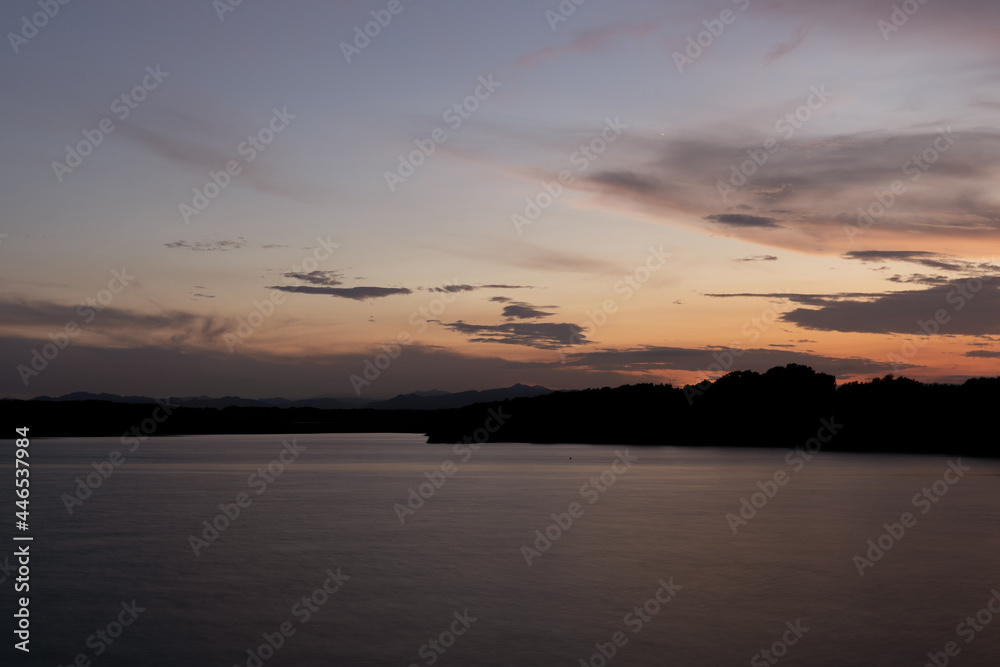 Cloudy Weather with Sunrise | Horizon lake | The Shadow Of The Clouds On The Water | Brighter Colours | No People  Japan lake