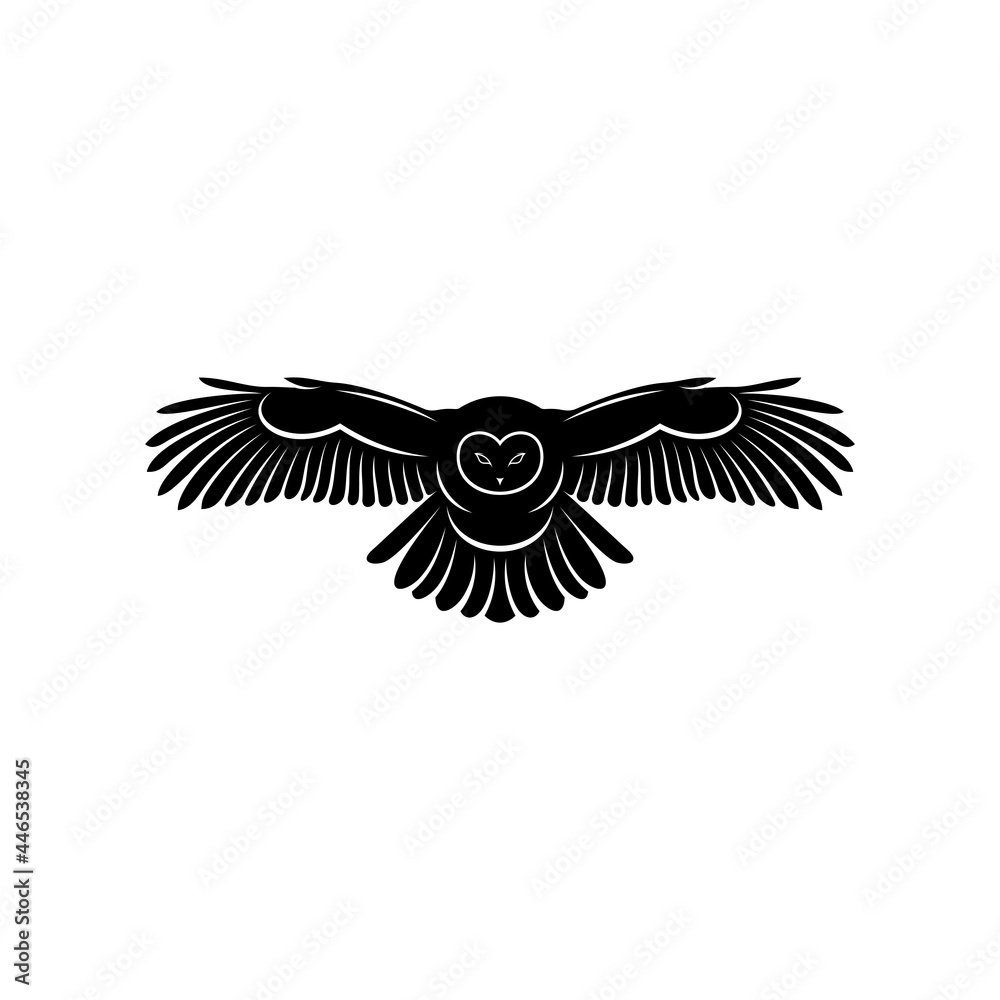 Fototapeta premium Silhouette owl vector illustration design with black colour
