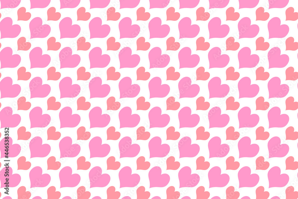 Cute pink heart wallpaper tiled full frame for background, romantic mood concept, love day and wedding. Cute pink heart wallpaper tiled full frame for background, romantic mood concept, love day and wedding.