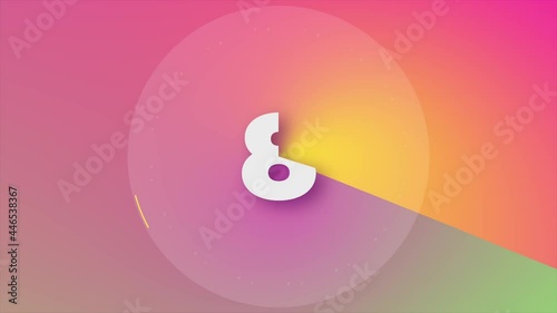Beautiful Modern Colorful Gradient 10 Seconds Countdown Timer Clock Dynamic Circle Transition Color Animation Clean Background High Resolution Trending Graphic Design Social Media Viral Opener