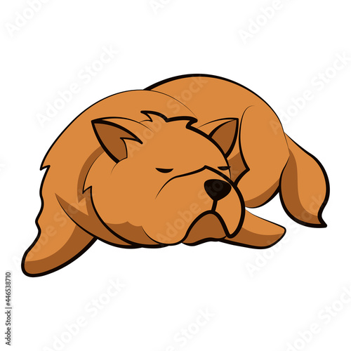 chow chow dog cute cartoon flat design