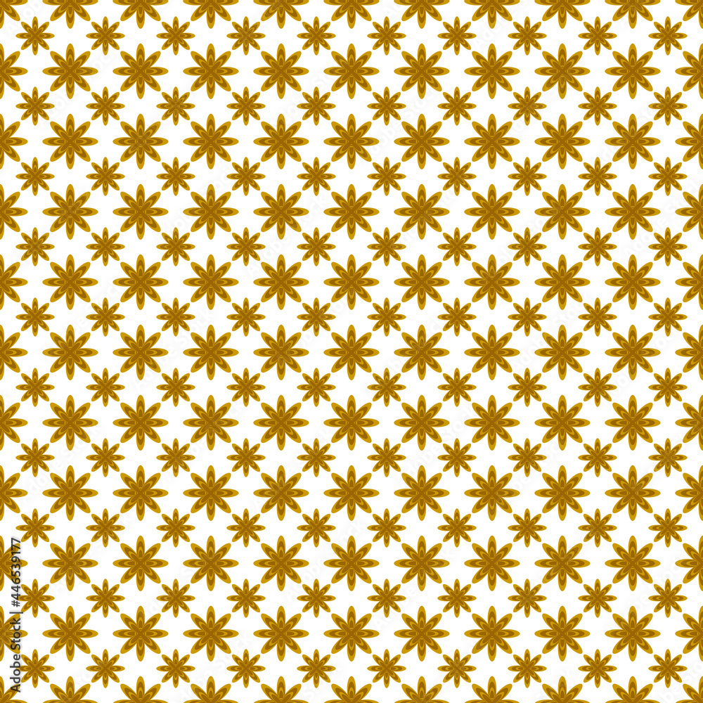 Seamless small gold floral pattern for wallpaper and retro ethnic tribal fabric pattern on white background. Seamless small gold floral pattern for wallpaper and retro ethnic tribal fabric pattern on white background.