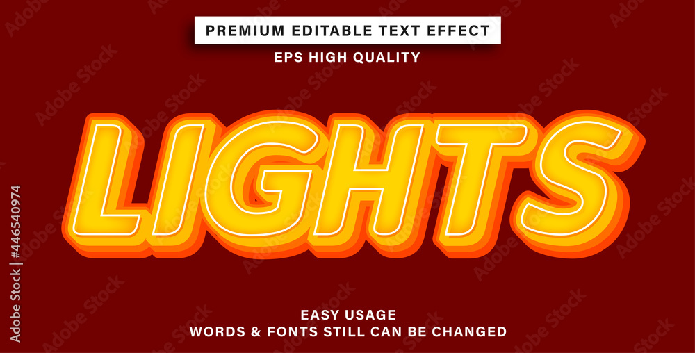 Editable text effect lights