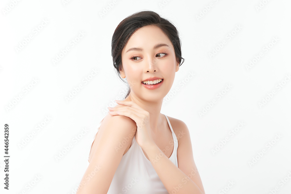 Beautiful young asian woman with clean fresh skin on white background, Face care, Facial treatment, Cosmetology, beauty and spa, Asian women portrait. Beautiful young asian woman with clean fresh skin on white background, Face care, Facial treatment, Cosmetology, beauty and spa, Asian women portrait.