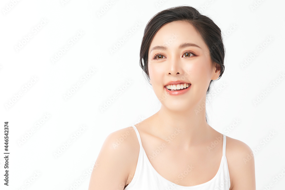 Beautiful young asian woman with clean fresh skin on white background, Face care, Facial treatment, Cosmetology, beauty and spa, Asian women portrait. Beautiful young asian woman with clean fresh skin on white background, Face care, Facial treatment, Cosmetology, beauty and spa, Asian women portrait.