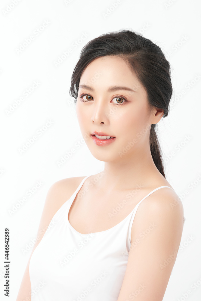 Beautiful young asian woman with clean fresh skin on white background, Face care, Facial treatment, Cosmetology, beauty and spa, Asian women portrait. Beautiful young asian woman with clean fresh skin on white background, Face care, Facial treatment, Cosmetology, beauty and spa, Asian women portrait.