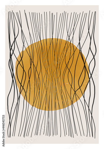 Trendy abstract aesthetic creative minimalist artistic hand drawn composition