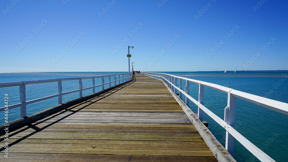 Perspective view along the Urangan Pier, Hervey Bay, Queensland, Australia 
