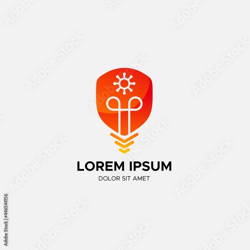Logo Smart Safety from virus light icon premium vector
