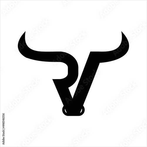 creative simple logo design initial RV