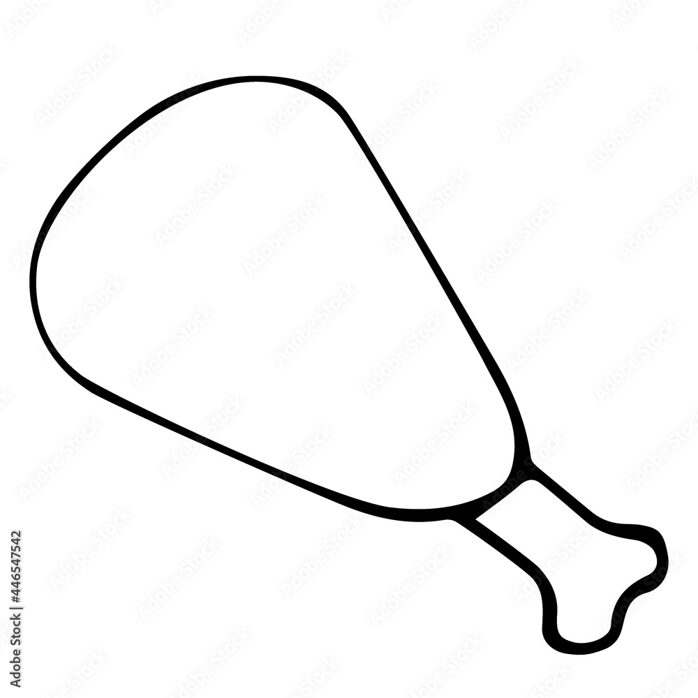 Obraz premium Chicken leg hand drawn vector isolated on white background.