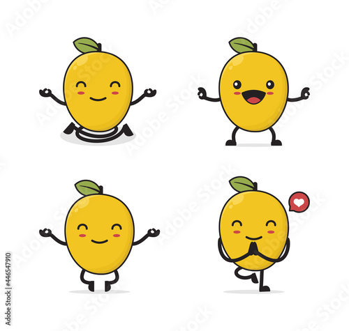 cute mango cartoon character