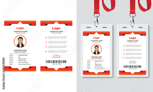 Simply office ID card design template and modern design template for infographics