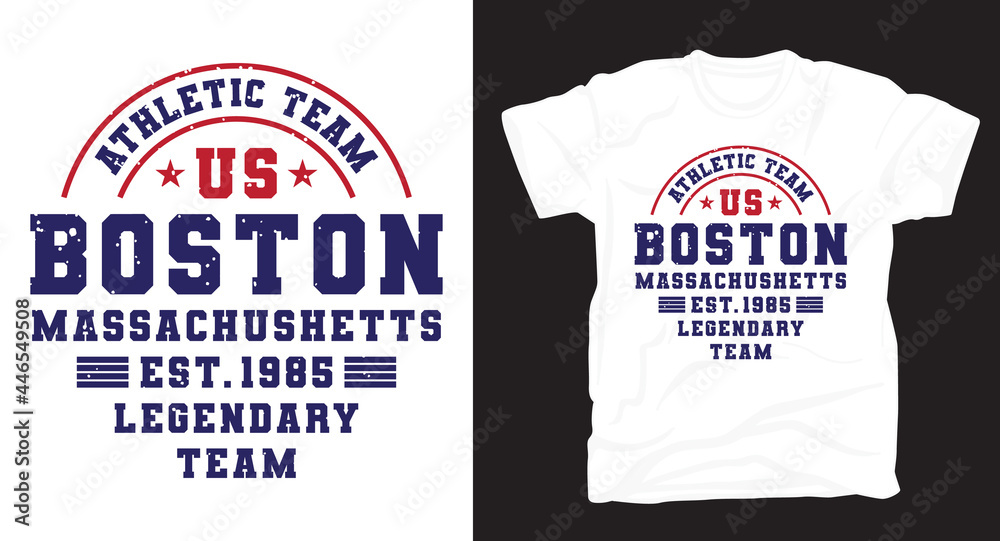 Fototapeta premium Athletic team boston typography t-shirt design