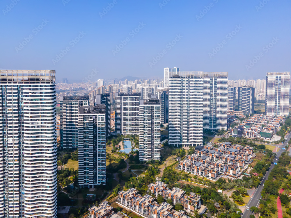 Aerial photography of modern urban architectural landscape in Zhuhai, China