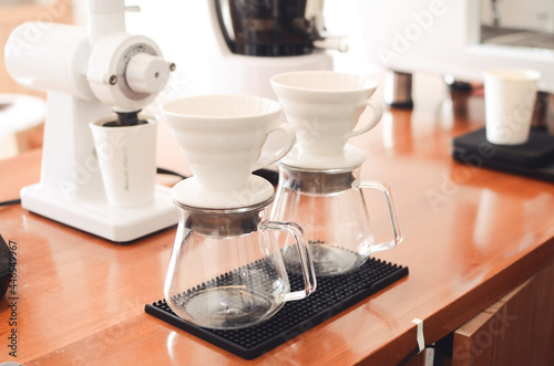 Tools and equipment for making Drip Brew coffee.