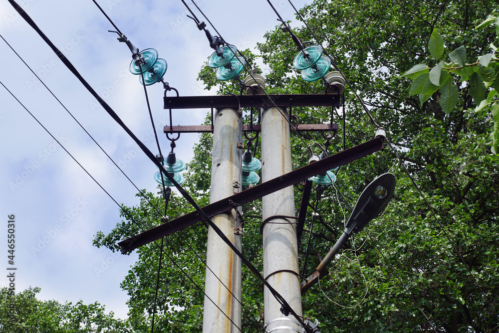 Lantern wire light voltage forest Stock Photo Adobe Stock