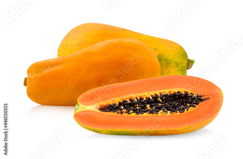 Papaya, fruit isolated on white background