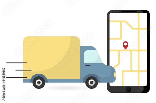 Freight. Vector concept of tracking orders