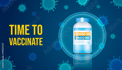 Time to vaccinate background. Suitable for landing page, banner and another design purpose.